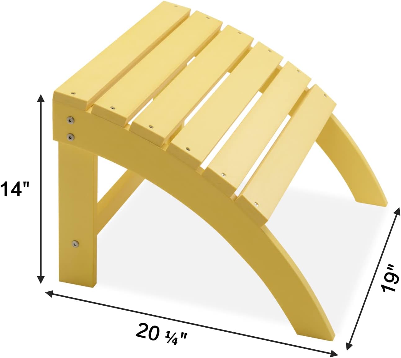 Yellow HDPE Adirondack Outdoor Ottoman Footrest