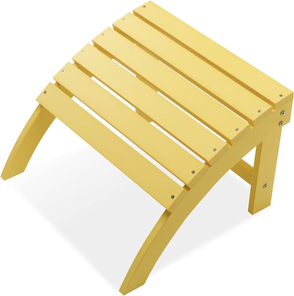 Yellow HDPE Adirondack Outdoor Ottoman Footrest