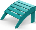 Aqua HDPE Adirondack Outdoor Ottoman Footrest