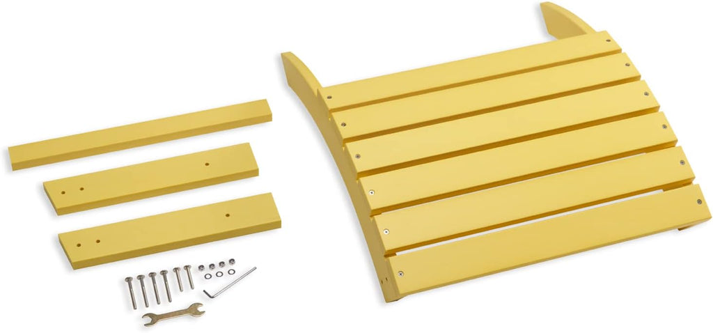 Yellow HDPE Adirondack Outdoor Ottoman Footrest