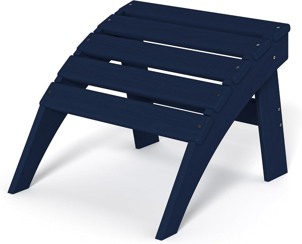 White HDPE Folding Adirondack Outdoor Ottoman