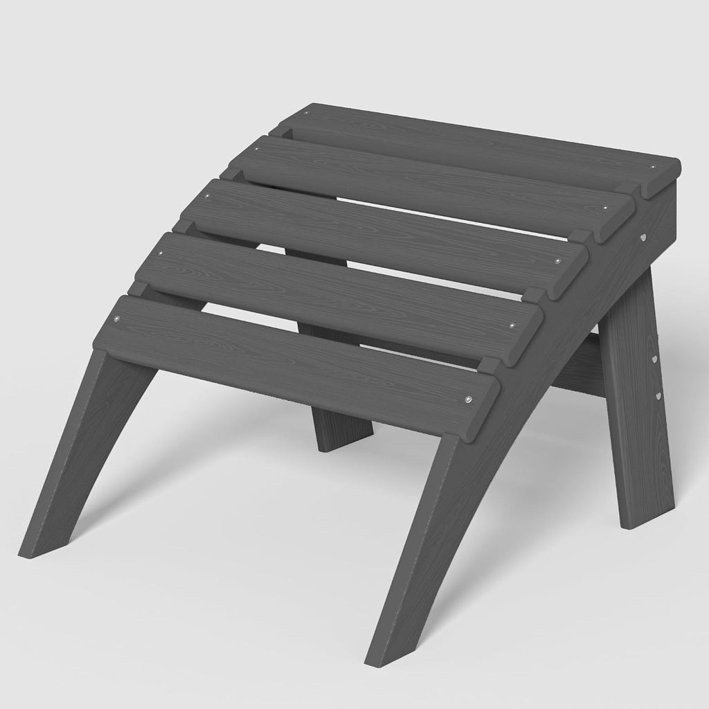 Grey HDPE Folding Adirondack Outdoor Ottoman