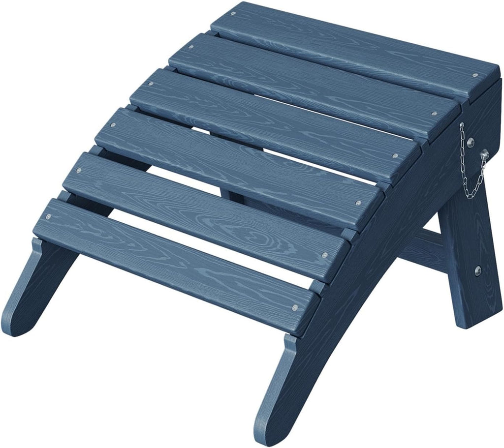 Navy Blue HDPE Folding Adirondack Outdoor Ottoman