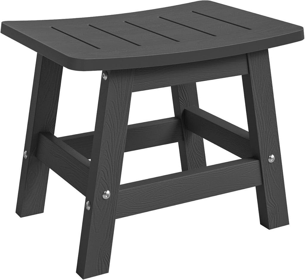 Black HDPE Adirondack Outdoor Ottoman Footrest