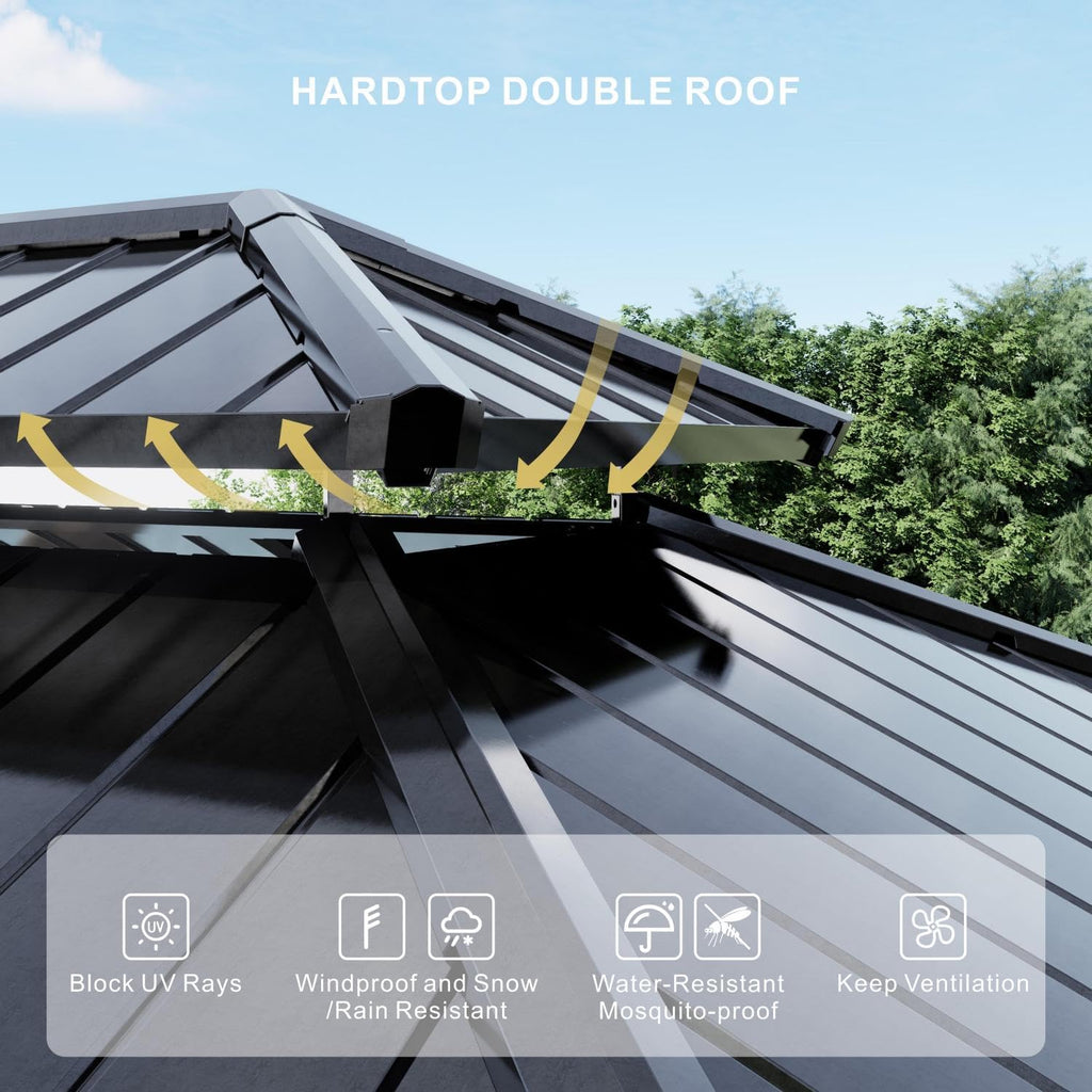 10'x12' Hardtop Outdoor Gazebo