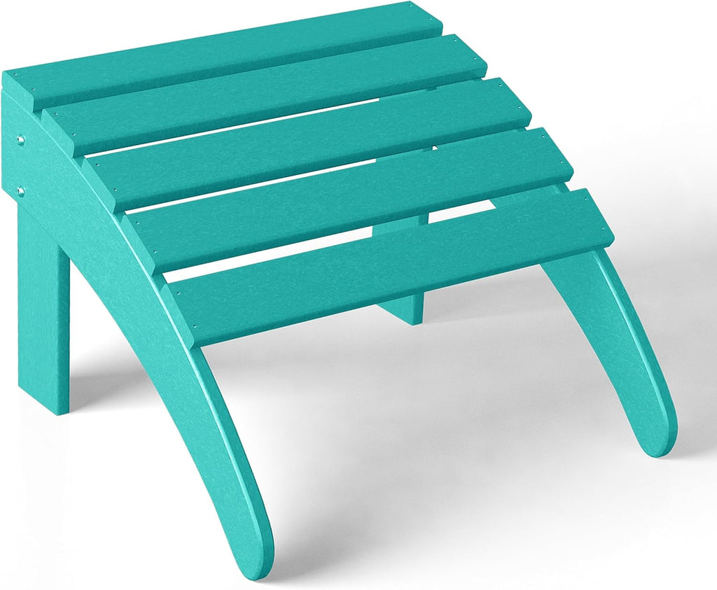 Turquoise Poly Lumber Adirondack Outdoor Ottoman