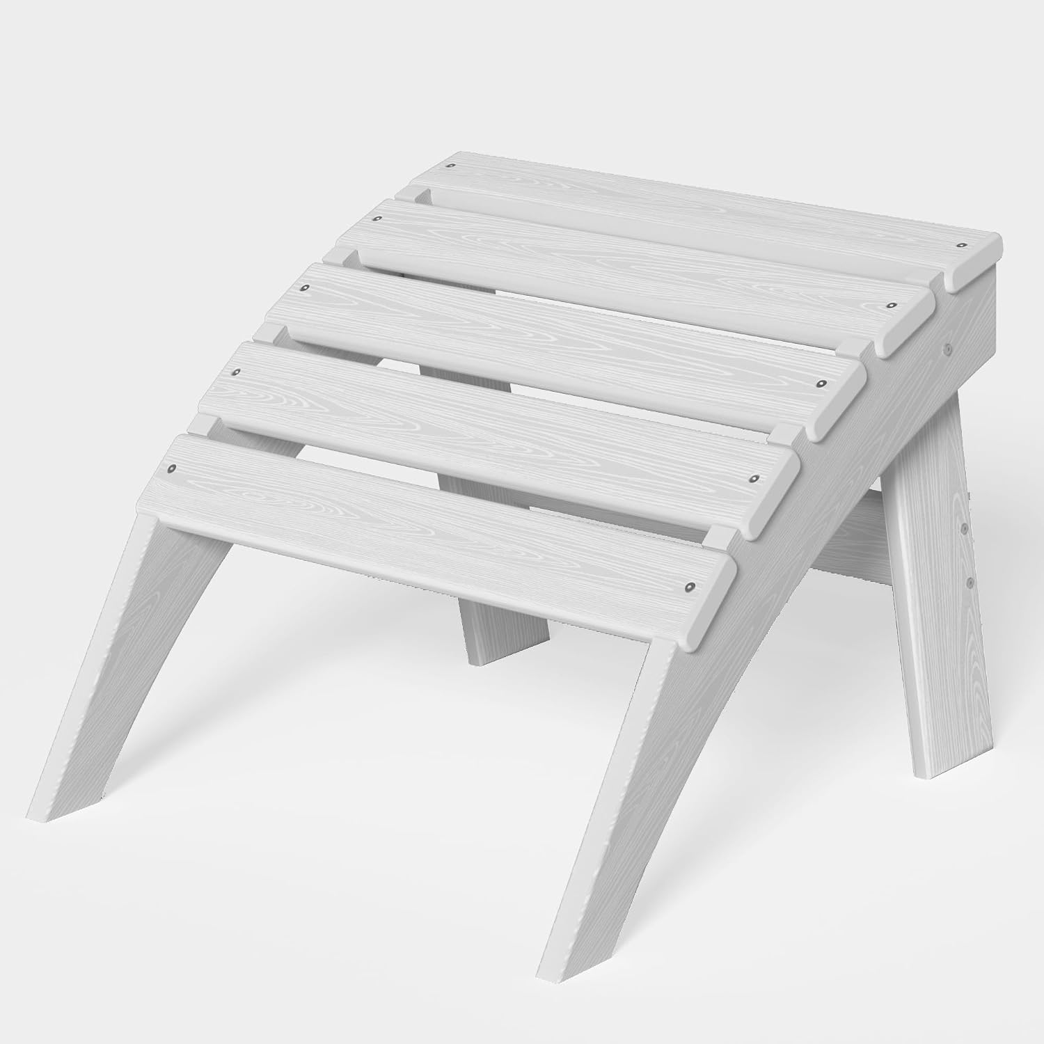 White HDPE Folding Adirondack Outdoor Ottoman