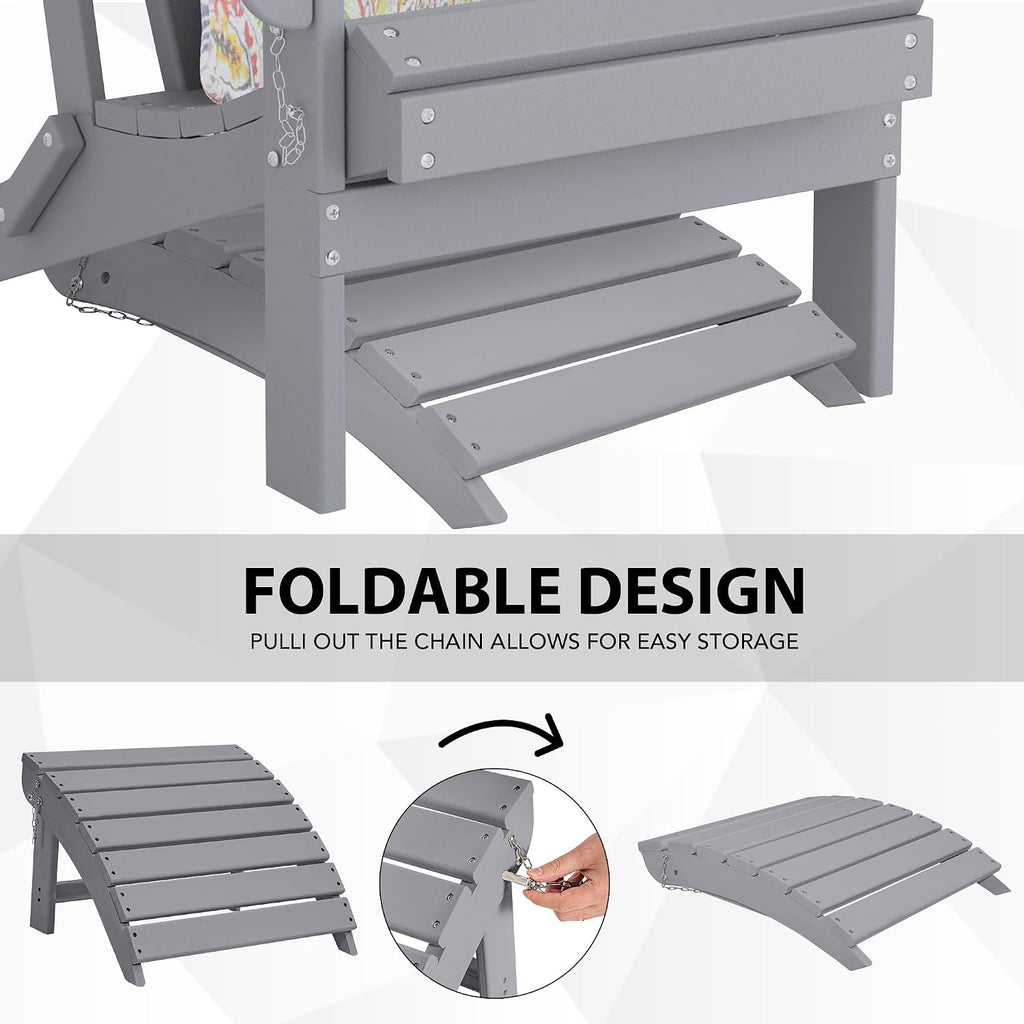 HDPE Folding Adirondack Outdoor Ottoman Footrest