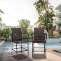 Set of 2 Outdoor Wicker Bar Stools