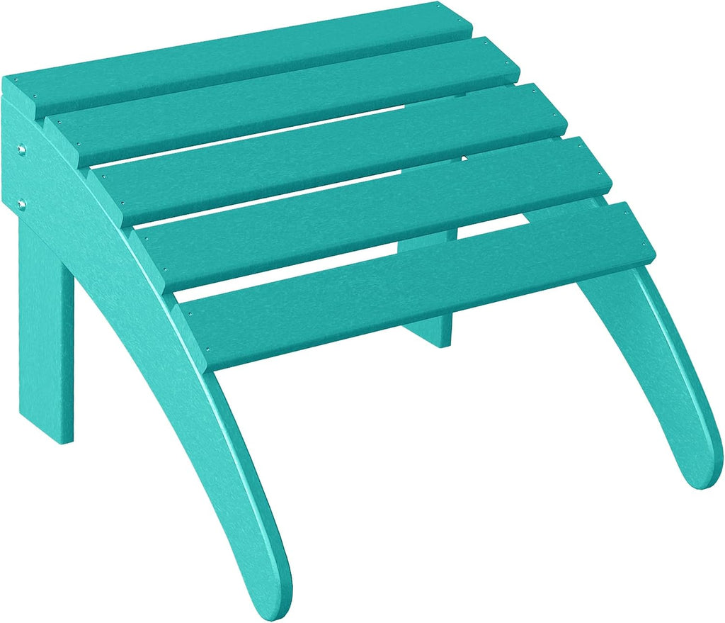 Turquoise Poly Lumber Adirondack Outdoor Ottoman
