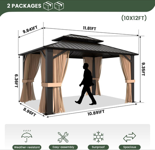 10'x12' Hardtop Outdoor Gazebo
