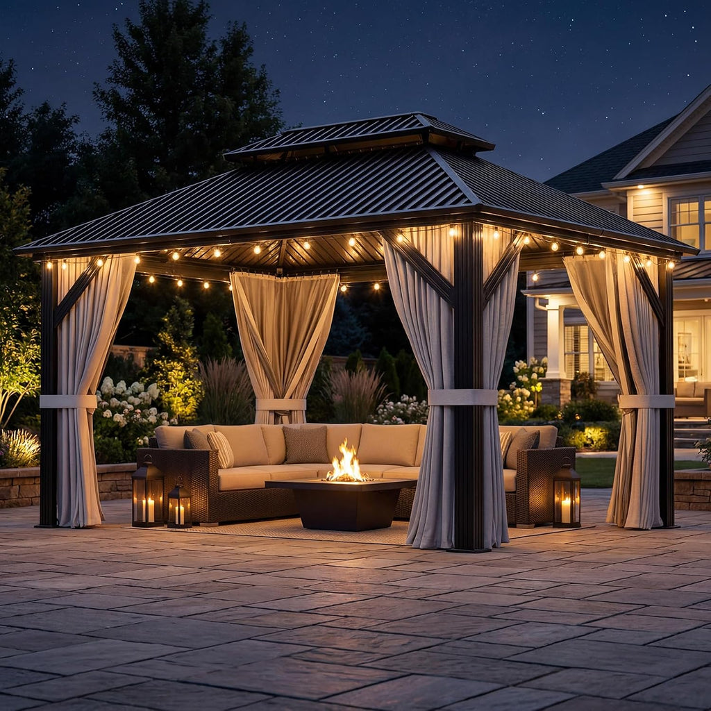 Dark Gray Aluminum Hardtop Gazebo