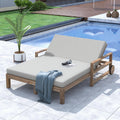 Grey Acacia Wood Adjustable Outdoor Daybed with Cushions