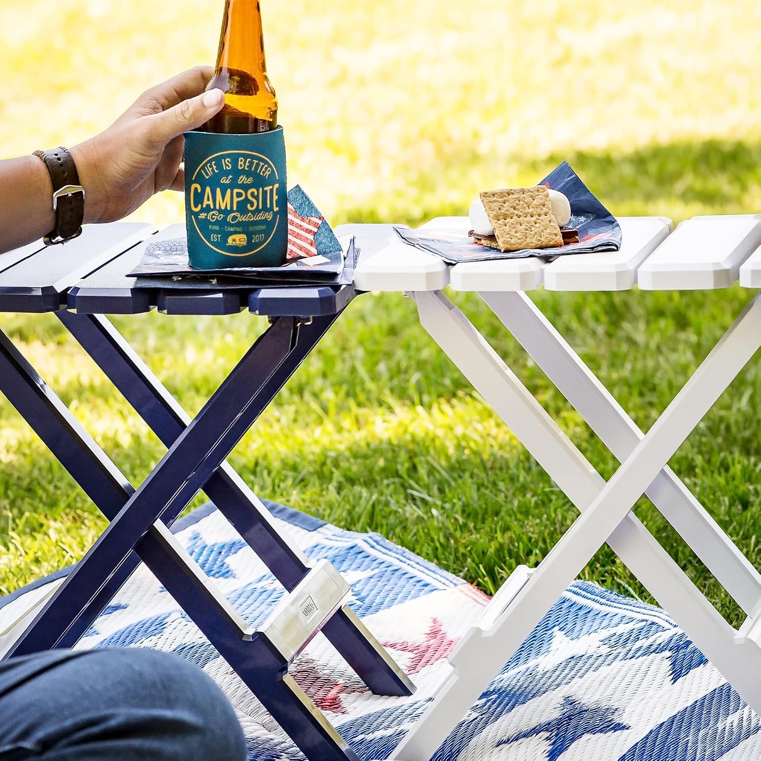 White Folding Adirondack Style Outdoor Plastic Table