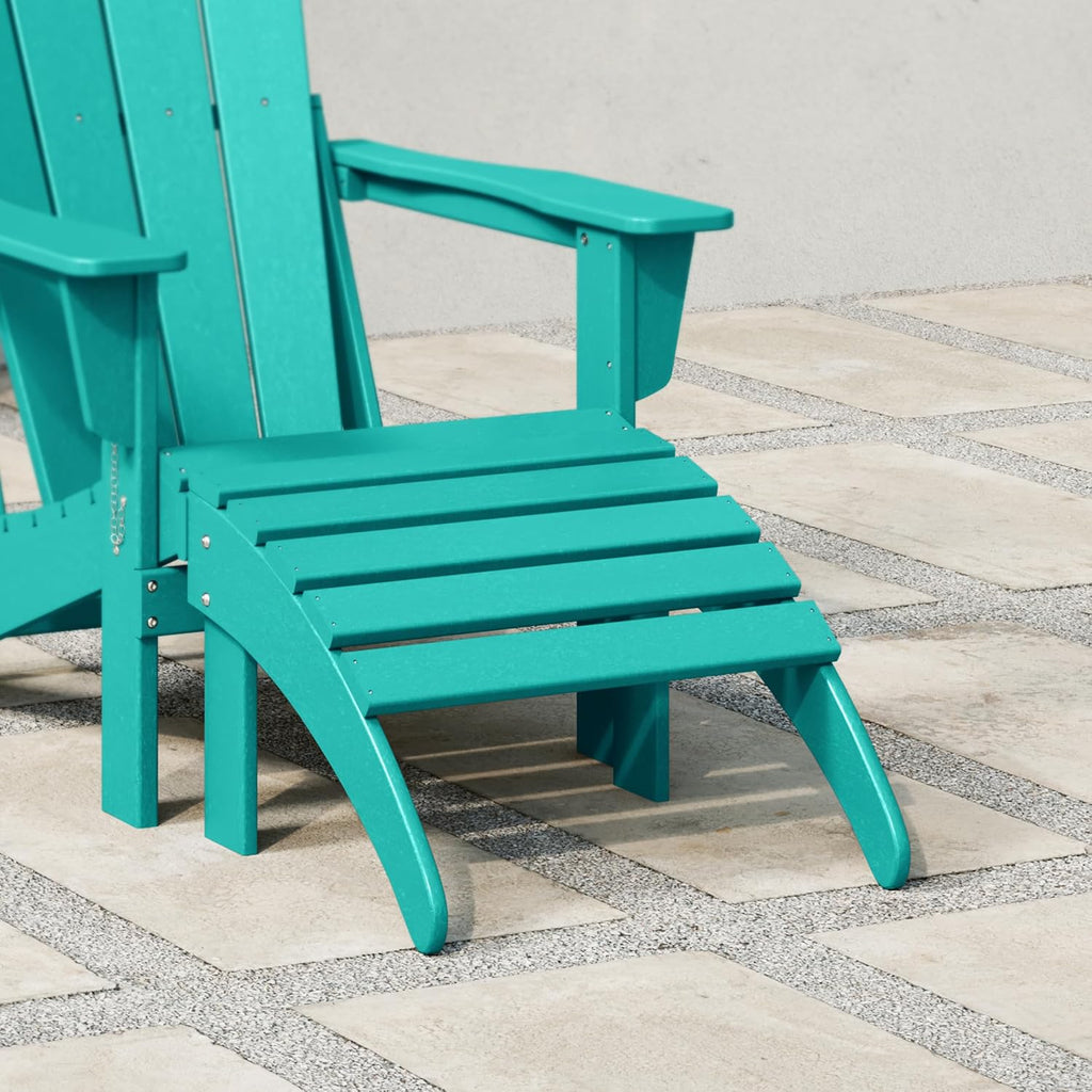Turquoise Poly Lumber Adirondack Outdoor Ottoman