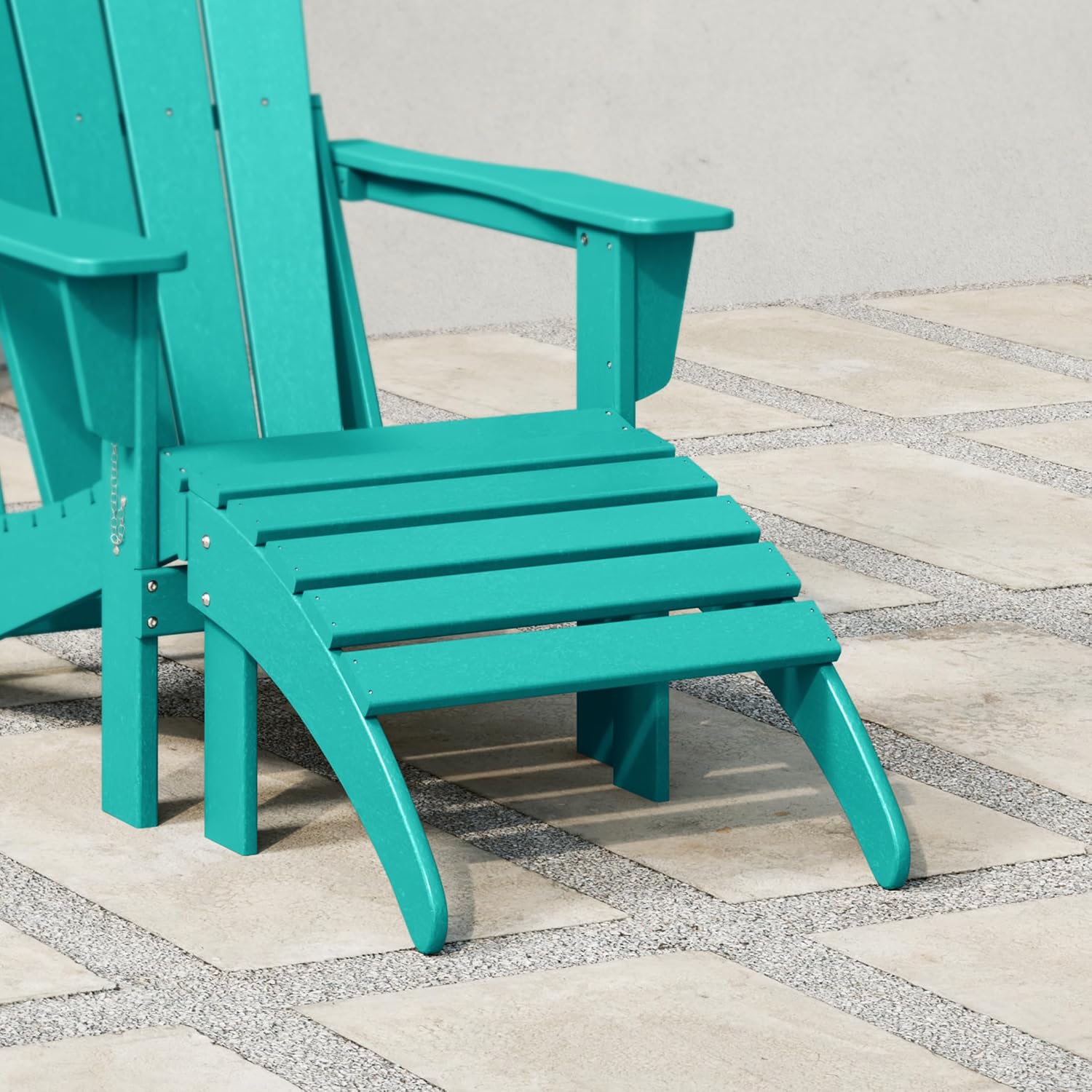 Turquoise Poly Lumber Adirondack Outdoor Ottoman