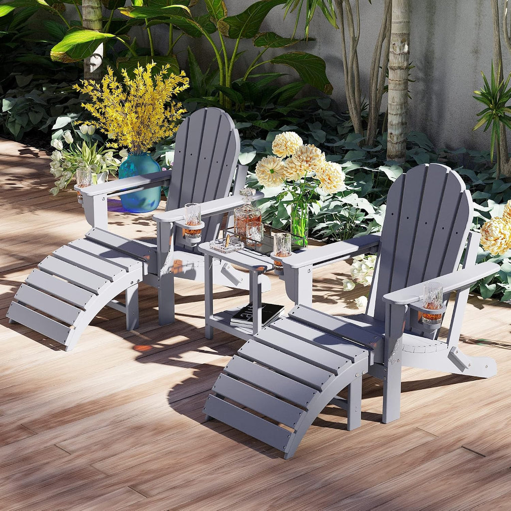 HDPE Folding Adirondack Outdoor Ottoman Footrest